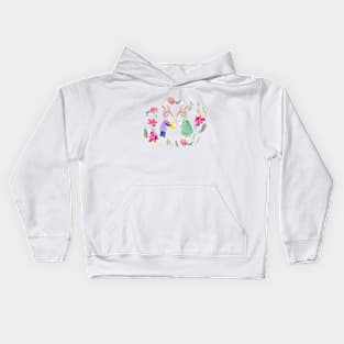 Easter bunny’s with egg and flowers Kids Hoodie